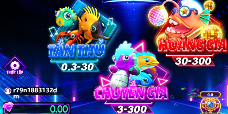 Trò chơi bắn cá Disco có 3 phòng chơi chính để hội viên chinh phục